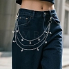 Iron & Brass Star Tassel 3 Layer Pants Chains for Jeans with Alloy Swivel Lobster Claw Clasps HJEW-YW00426-6
