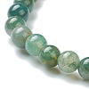 Natural Moss Agate Beaded Stretch Bracelets BJEW-D446-A-44-3