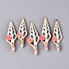 Natural Shell Slice Copper Wire Wrapped Big Pendants SSHEL-N042-23-1