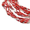 Bohemia Style Glass Seed Bead Multi-strand Necklaces NJEW-H063-01P-04-3