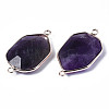 Natural Amethyst Links Connectors G-S359-280A-3