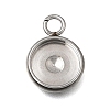 304 Stainless Steel Pendant Cabochon Settings STAS-F365-02C-P-1