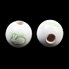Printed Wood European Beads WOOD-G029-03B-2