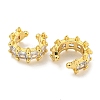 Brass Micro Pave Clear Cubic Zirconia Cuff Earrings EJEW-C104-164G-2