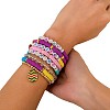 8Pcs 8 Styles Acrylic & CCB Plastic & Polymer Clay Bead Bracelets FS-WG62275-04-3