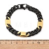 304 Stainless Steel Cuban Link Chains Bracelets for Women Men BJEW-A031-05A-EB-4