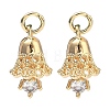 Brass Micro Pave Clear Cubic Zirconia Pendants KK-T080-29G-1