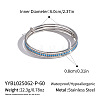 304 Stainless Steel Micro Pave Cubic Zirconia Bangles for Women MA1312-4-2