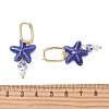 Porcelain & Shell Pearl Bead Dangle Hoop Earrings EJEW-JE07244-4