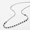 Brass Cable & Flat Sequin Chains Necklaces for Women NJEW-D302-40B-3