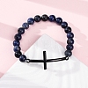 Round Natural Sodalite Bead Stretch Bracelets BJEW-F493-08EB-02-1