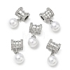 SHEGRACE Brass Micro Pave Cubic Zirconia Tube Beads XGRQ4G074-699P-1