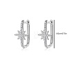 925 Sterling Silver Pave Moissanite Hoop Earrings for Women VF8050-4