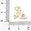 Brass Micro Pave Clear Cubic Zirconia Charms KK-G522-40G-02-3