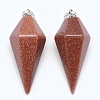 Synthetic Goldstone Pointed Pendants KK-E757-F-01P-1