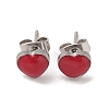3 Pairs 3 Colors 304 Stainless Steel Enamel Heart Stud Earrings for Women EJEW-K279-01P-2