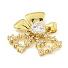 Bowknot Rack Plating Brass Clear Cubic Zirconia Pendants KK-Z053-14G-01-2