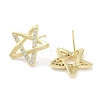 Brass Micro Pave Clear Cubic Zirconia Studs Earring for Women EJEW-S217-F07-2