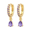 Brass Micro Pave Cubic Zirconia Hoop Dangle Earrings KK-Z166-13G-01-4