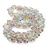 Half Rainbow Plated Electroplate Transparent Glass Beads Strands EGLA-G037-07A-HR03-2