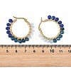 Dyed Natural Malaysia Jade Rondelle Bead & 201 Stainless Steel Hoop Earrings EJEW-JE07415-02-5
