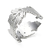 304 Stainless Steel Cuff Open Rings for Women RJEW-L341-02E-P-4