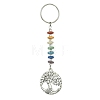 Chakra Natural Lava Rock & Alloy Tree of Life Pendant Keychain KEYC-JKC00644-06-1