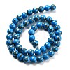 Synthetic Gold Line Turquoise Beads Strands G-H026-01D-02-2
