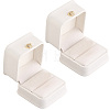 2Pcs PU Leather Ring Gift Boxes LBOX-CL0001-03-1
