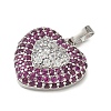 Brass Micro Pave Cubic Zirconia Pendants KK-CBA74BF-12P-02C-2