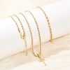 Alloy Cross Pendant Necklaces & Chain Bracelets Sets for Women SJEW-A002-01G-1