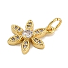 Rack Plating Brass Micro Pave Clear Cubic Zirconia Charms KK-U030-19G-2