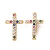 Easter Brass Micro Pave Colorful Cubic Zirconia Slide Charms CU-K002-22G-1
