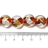 Handmade Gold Sand and Silver Sand Lampwork Flat Round Beads FOIL-C001-02D-4