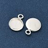 Flat Round Brass Pendant Cabochon Settings KK-K414-14A-S-2