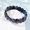 Natural Lapis Lazuli Beaded Stretch Bracelets for Unisex G-K303-01H-3