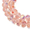 Electroplate Transparent Glass Beads Strands EGLA-A046-01C-15-2
