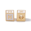 Rack Plating Brass Enamel Beads KK-B060-04G-04N-1
