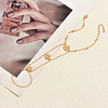 Star Moon Brass Micro Pave Clear Cubic Zirconia Hand Chain Ring Bracelets for Women KH7089-1