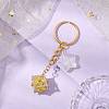 Glass Seed Bead Cube with Acrylic Star Keychain KEYC-MZ00027-4