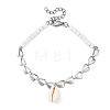 Shell & Seed Beads Bead Bracelets BJEW-JB14136-02-3