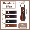 8Pcs 4 Colors Rectangle Cowhide Keychians KEYC-ME0001-20-2
