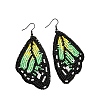 Bohemian Style Green Butterfly Wing Glass Bead Handmade Dangle Earrings LW2379-5