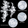 4Pcs 2 Styles Flower Polyester Embroidery Sew on Ornament Accessories PATC-GF0001-99-6