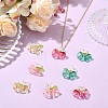 8Pcs 4 Colors Glass & Acrylic Pendants PALLOY-YW00215-4