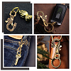 4Pcs 2 Styles Tibetan Style Brass Lobster Claw Clasps FIND-AR0002-52-5