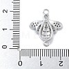 Rack Plating Brass Micro Pave Clear Cubic Zirconia Bee Connector Charms KK-A234-072P-3