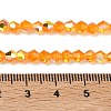 Electroplate Transparent Glass Beads Strands EGLA-K015-18K-4
