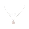 Natural Rose Quartz Geometry Pendant Necklace NJEW-JN04239-07-3