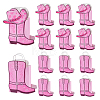 12Pcs 2 Styles Cowboy Boot Shape Paper Gift Tote Bags Kits ABAG-WH0083-013A-1
